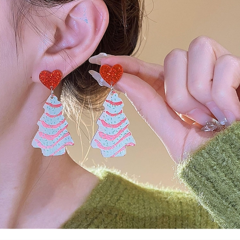 Heart and Tree Dangle Earrings